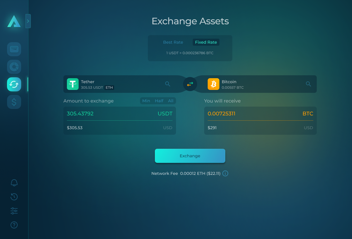 screenshot of Arctic Wallet